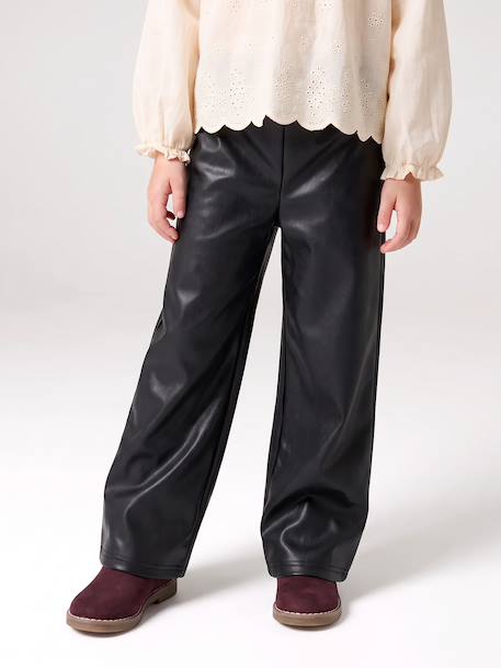 Long slim leggings for girls black 