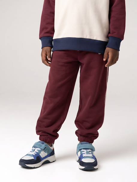 Jogging trousers for boys bordeaux red+slate grey 