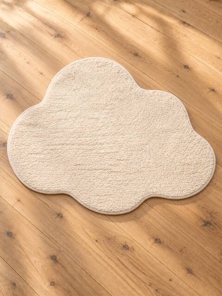 Soft cloud-shaped kids' rug ecru+rosy+sage green 