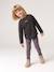Leggings Lined in Polar Fleece for Girls BROWN LIGHT ALL OVER PRINTED+dark grey+dusky pink+ink blue+printed grey 