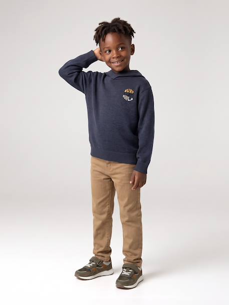 Hooded jumper for boys marl blue 