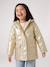 Glittered waxed coat for girls gold 