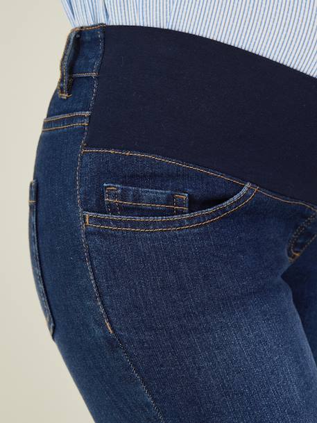 Skinny Leg Jeans with Narrow Belly Band, for Maternity Dark Blue 