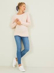 Maternity-7/8 Maternity Slim Fit Jeans with Tears