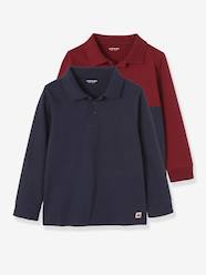 Pack of 2 Long-Sleeved Polo Shirts for Boys