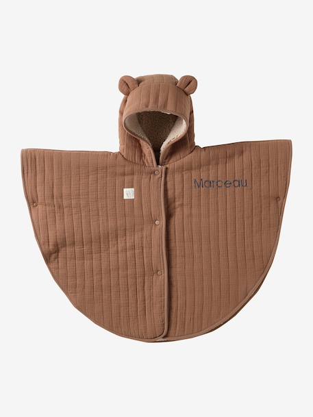 Cosy baby cape with ears cappuccino 