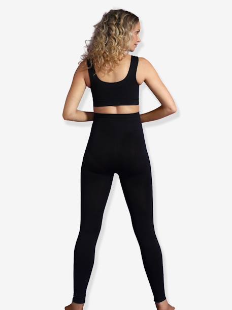 Maternity Support Leggings in Stretch Shape Memory Fabric by CARRIWELL Black 