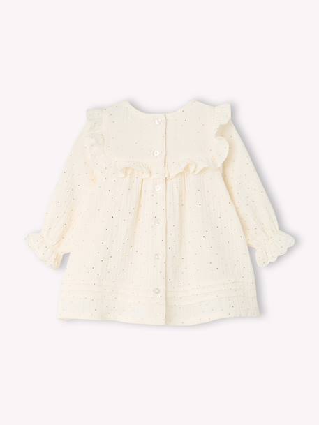 Dress and tights set for baby girls ecru 