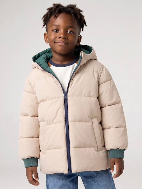 Parka with Reversible Hood, for Boys bronze+sage green 