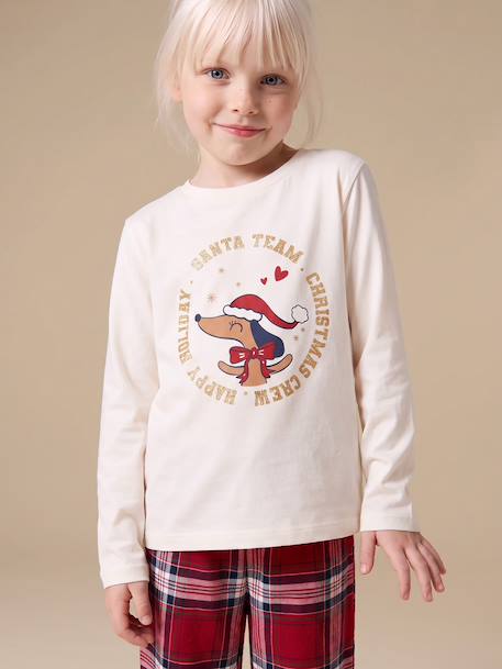 2-piece Christmas pyjamas for girls ecru 
