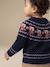 Jacquard knit jumper with long sleeves for baby boys navy blue 