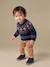 Jacquard knit jumper with long sleeves for baby boys navy blue 