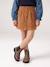 Corduroy Skirt with Heart Pockets for Girls anthracite+camel+mauve+peacock blue 