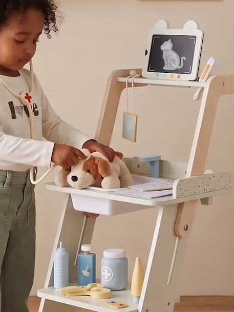 FSC® wooden veterinary pushchair ecru 