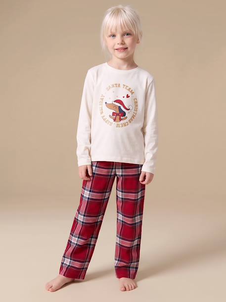 2-piece Christmas pyjamas for girls ecru 