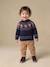 Jacquard knit jumper with long sleeves for baby boys navy blue 