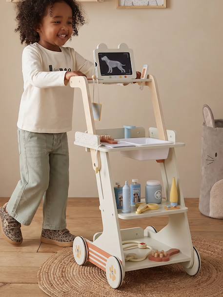 FSC® wooden veterinary pushchair ecru 