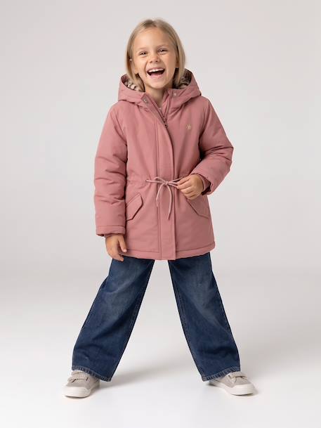 3-in-1 detachable parka for girls blush+navy blue 