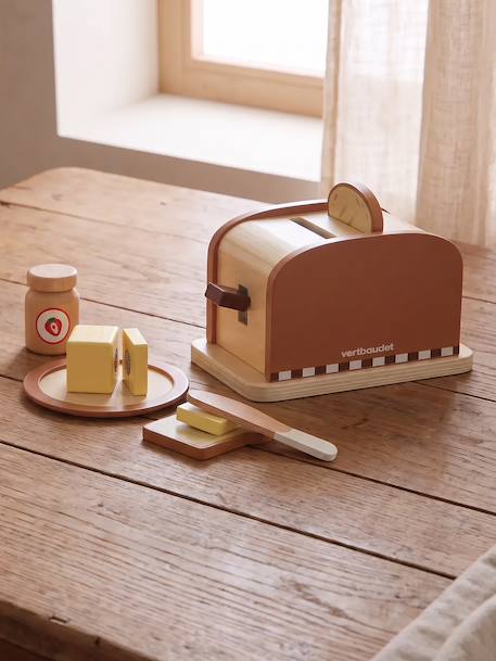 FSC 100% wooden toaster caramel 