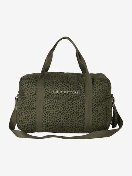 Leopard Changing Bag, Canvas Club khaki+printed beige+twine 