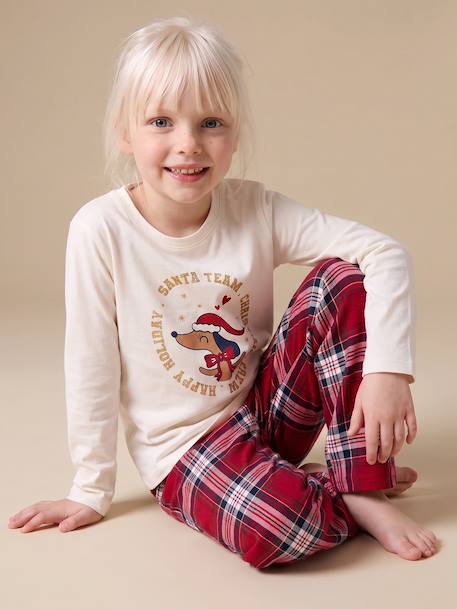 2-piece Christmas pyjamas for girls ecru 