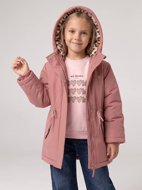 3-in-1 detachable parka for girls blush+navy blue 