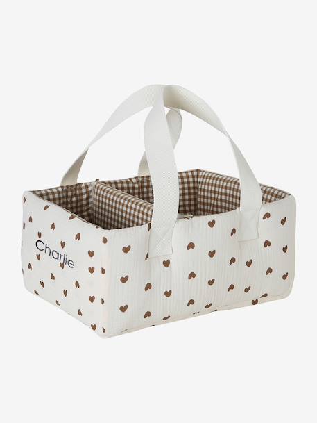 2-compartment storage basket ecru 