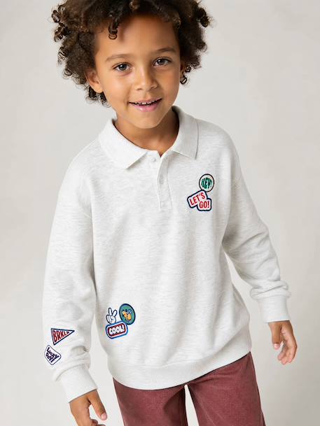 Polo sweatshirt for boys marl grey 