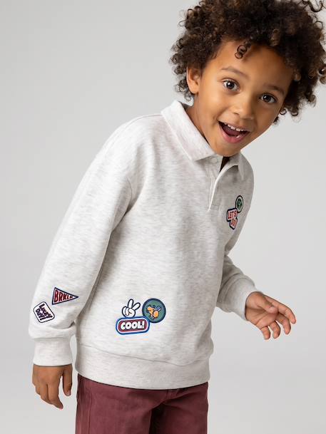 Polo sweatshirt for boys marl grey 