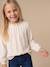 Long blouse top for girls ecru 