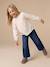 Long blouse top for girls ecru 