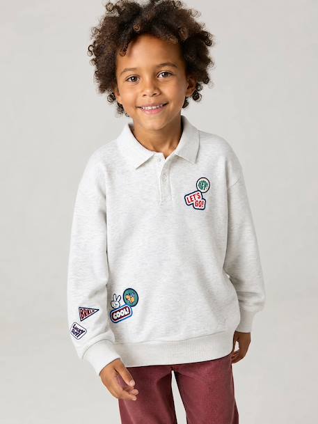 Polo sweatshirt for boys marl grey 