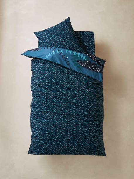 Children's Duvet Cover + Pillowcase Set, JUNGLE NIGHT Dark Blue 