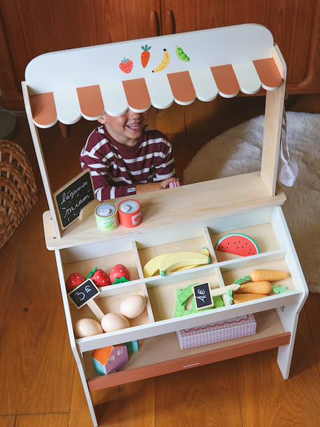Market Stall with Accessories FSC® Wooden ecru 