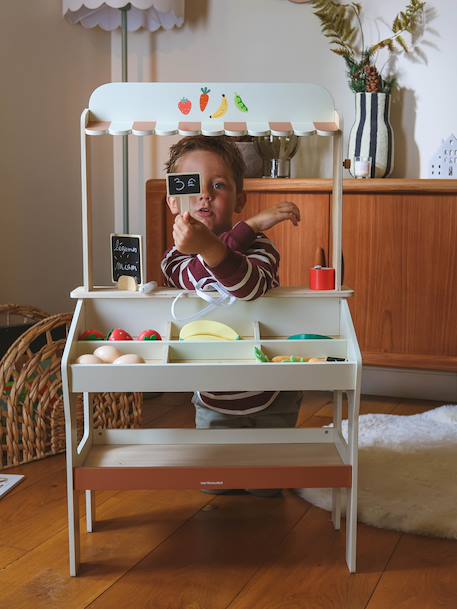 Market Stall with Accessories FSC® Wooden ecru 