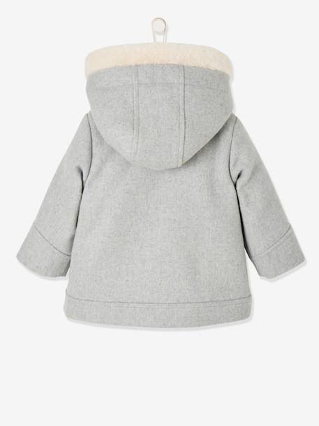 Coat with Hood for Baby Girls Light Grey+taupe 