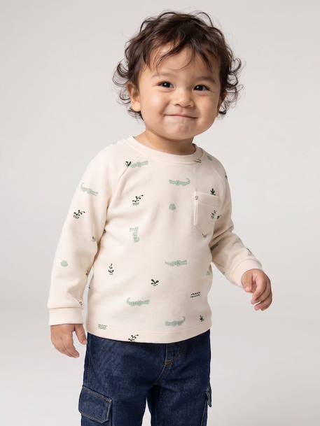 Long-sleeved T-shirt for baby grey blue+vanilla 