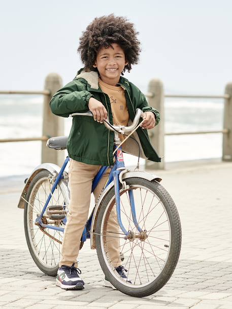 Windcheater with Sherpa-Lined Hood for Boys caramel+khaki+navy blue+olive 