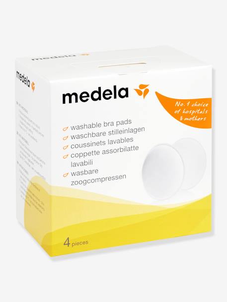 Box of 4 Washable Safe & Dry Nursing Pads by MEDELA White 