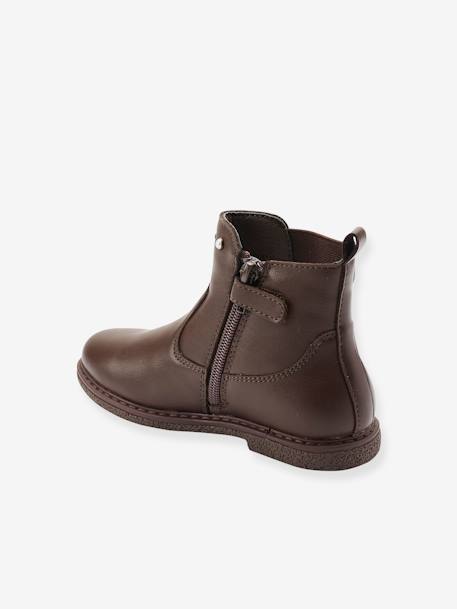 Fancy Boots with Low Heel for Girls Brown 