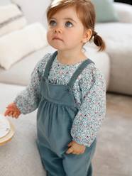 Blouse & Corduroy Dungarees Combo for Baby Girls