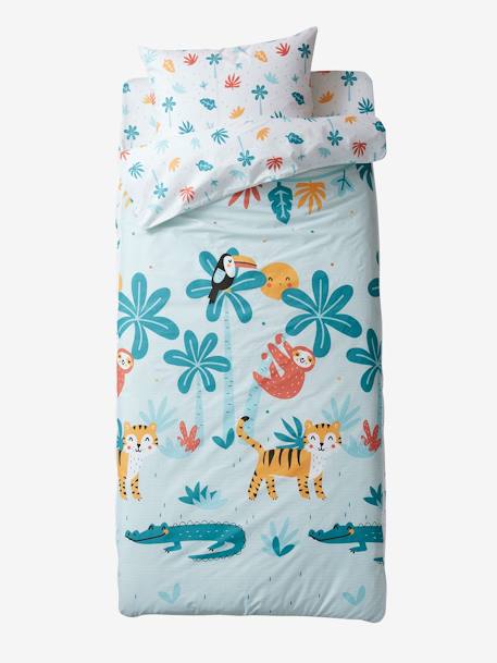 Ready-for-bed Set, without Duvet, JUNGLE PARTY Blue 