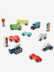 Box with Wooden Vehicles & Accessories