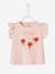 T-Shirt with Flowers in Relief, for Babies Light Pink+vanilla 