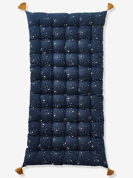 Floor Mattress with Tassels Dark Blue/Print 