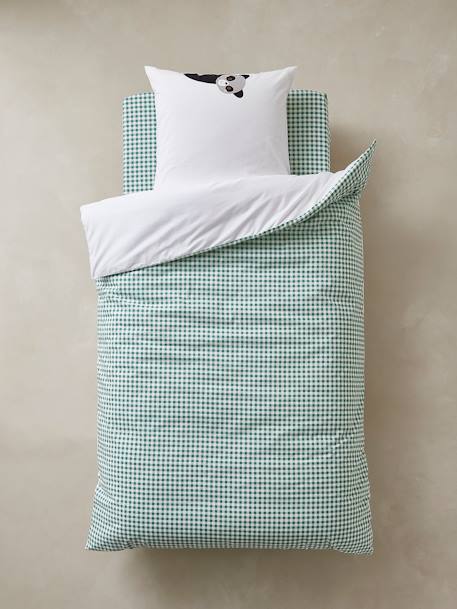 Duvet Cover + Pillowcase Set for Children, HAPPY'RAMIDE Theme White 