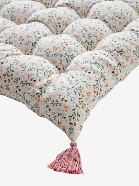 Floor Cushion, FLEURETTES White/Print 