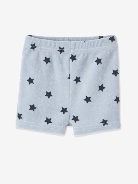 Pack of 4 Terry Cloth Shorts, for Babies Dark Blue 