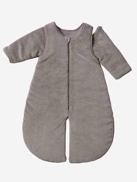 Microfibre Sleep Bag With Detachable Long Sleeve, For Strolling Dark Blue+Dark Brown 