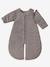 Microfibre Sleep Bag With Detachable Long Sleeve, For Strolling Dark Blue+Dark Brown 